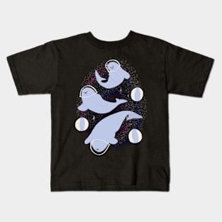 Seal Summer Space Swimming Vortex Kids T-Shirt